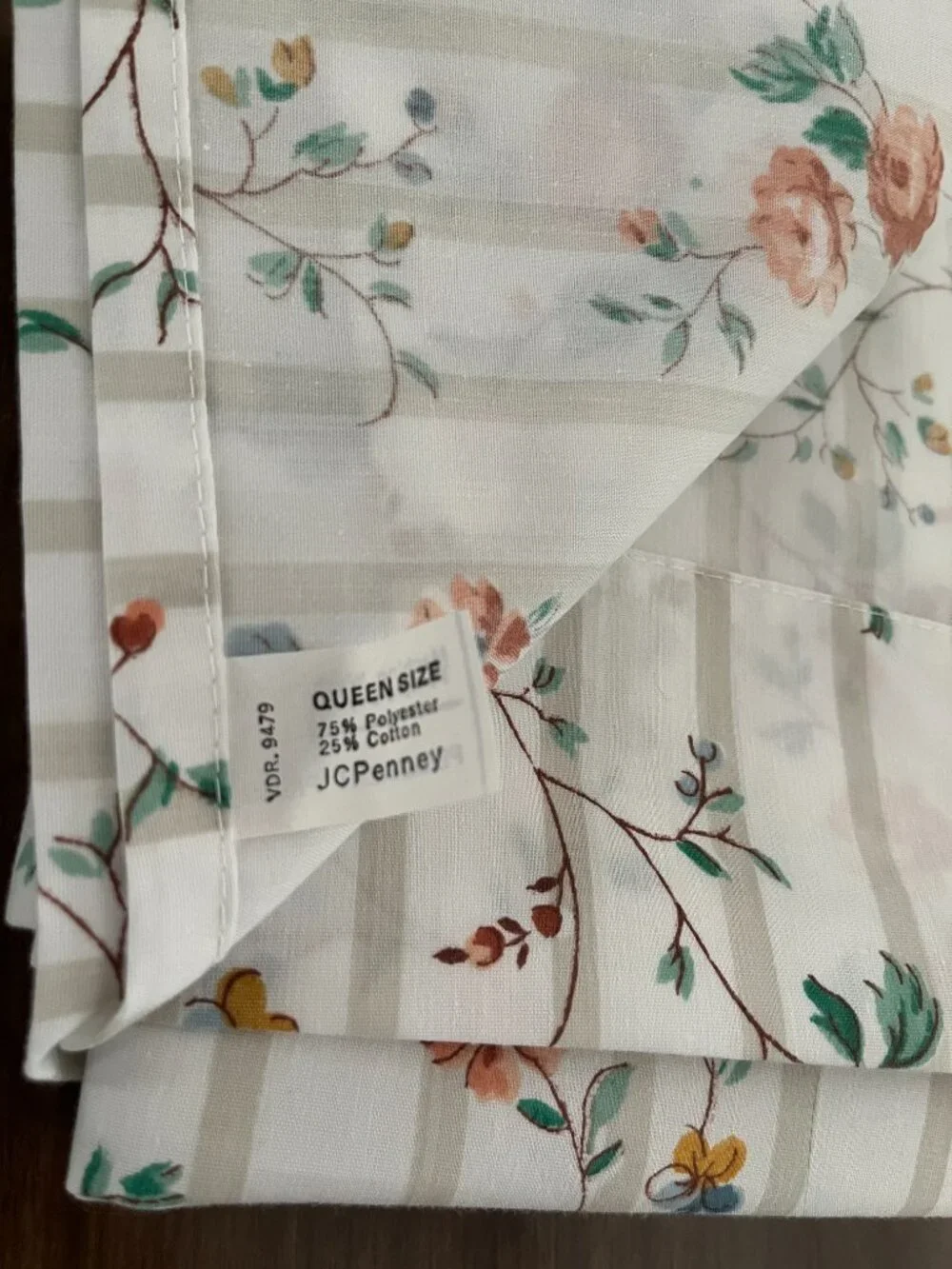 Vintage 1980s JCPenney Susan Cottagecore Roses Full/Queen Flat Sheet Pillowcases